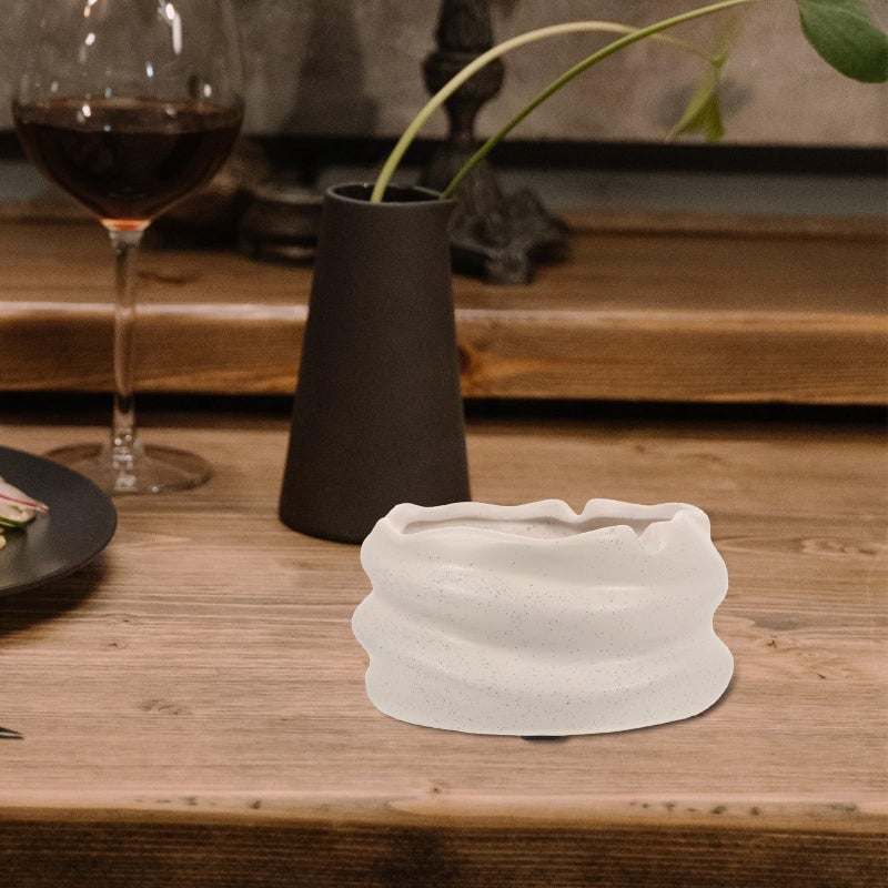 Ceramic Ashtray with Mirror Finish Creative Ink Dot Pattern for Home Office Decor - Image 5