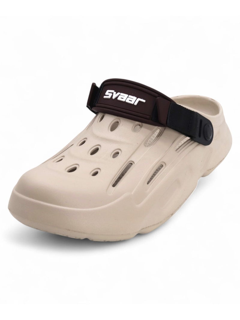 SVAAR أحذية سفار المصممة، صنادل خفيفة الوزن مع حزام خلفي قابل للتعديل للرجال باللون البيج - Image 2