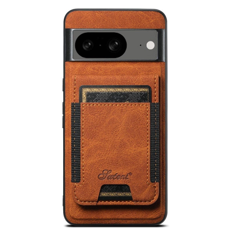 Suteni For Google Pixel 8 H17 Litchi Texture Leather Magnetic Detachable Wallet Phone Case(Khaki) - Image 1