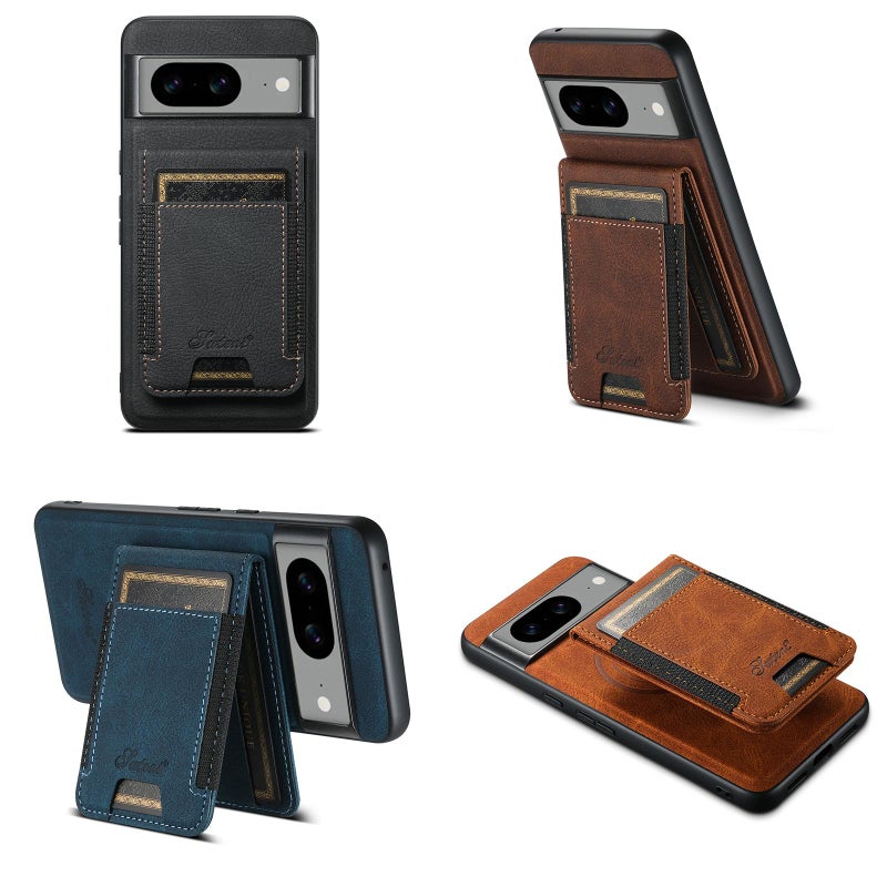 Suteni For Google Pixel 8 H17 Litchi Texture Leather Magnetic Detachable Wallet Phone Case(Khaki) - Image 5