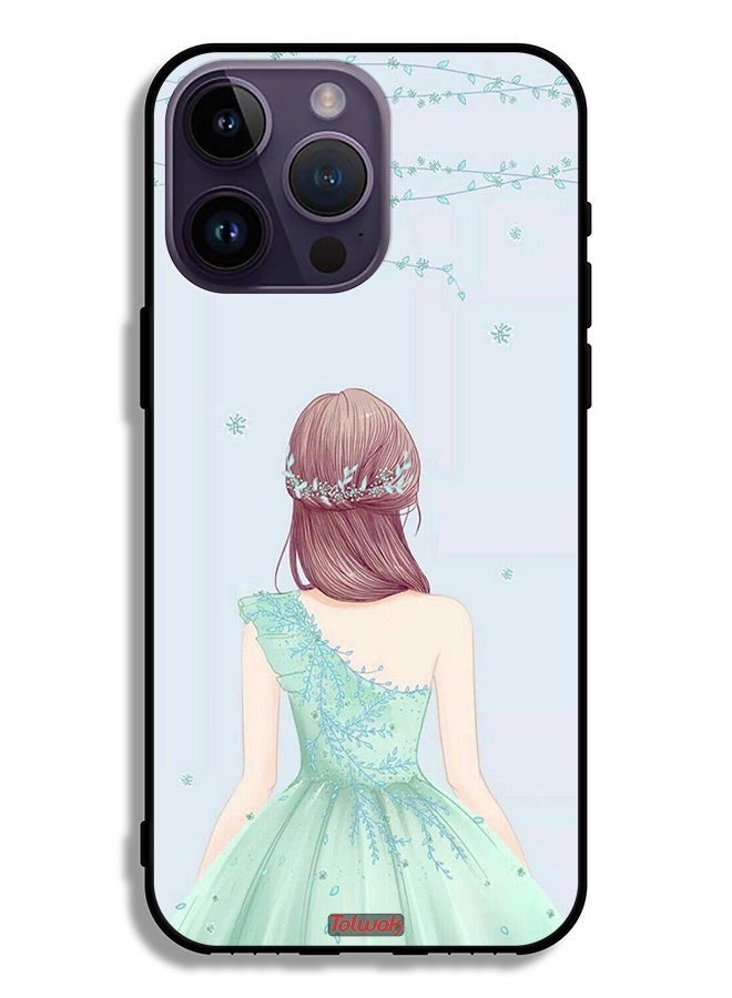 Tolwak Apple iPhone 14 Pro Max Protective Case Cute Girl In Floral Dress - Image 2