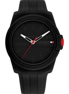 TOMMY HILFIGER Men's Analog Round Shape Silicone Wrist Watch 1710596 ...