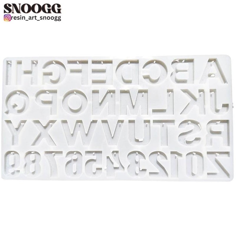 Snoogg SNOOGG Pack of 2/2 Piece of Small and Big Size ABCD Mold Mould Epoxy Resin Casting Moulds for Resin, Resin Casting Alphabet Number Molds, Reusable Epoxy Molds for DIY Keychain Pendant Earring  - Image 4