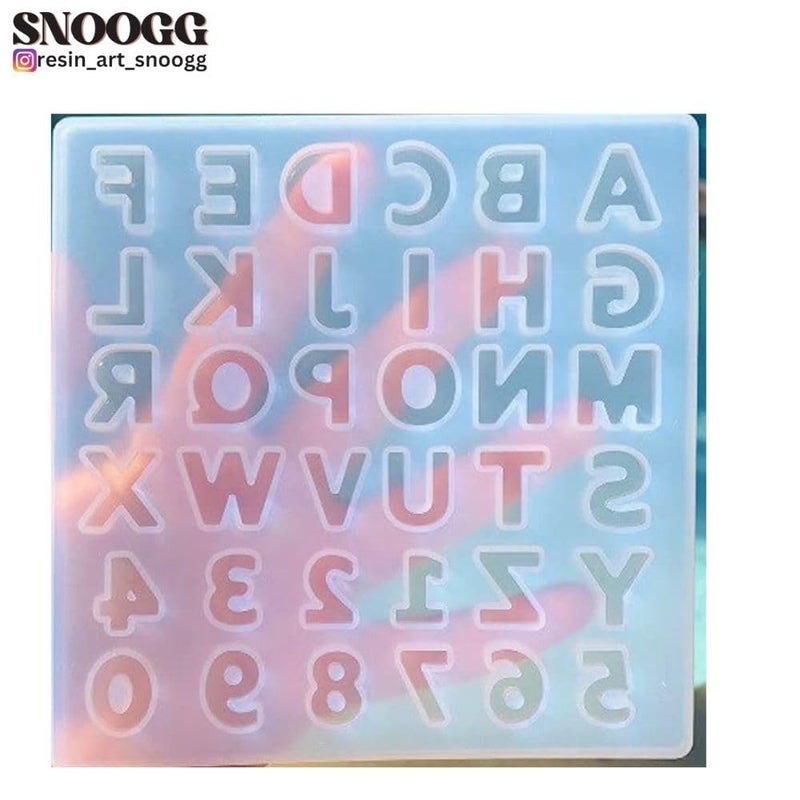Snoogg SNOOGG Pack of 2/2 Piece of Small and Big Size ABCD Mold Mould Epoxy Resin Casting Moulds for Resin, Resin Casting Alphabet Number Molds, Reusable Epoxy Molds for DIY Keychain Pendant Earring  - Image 3