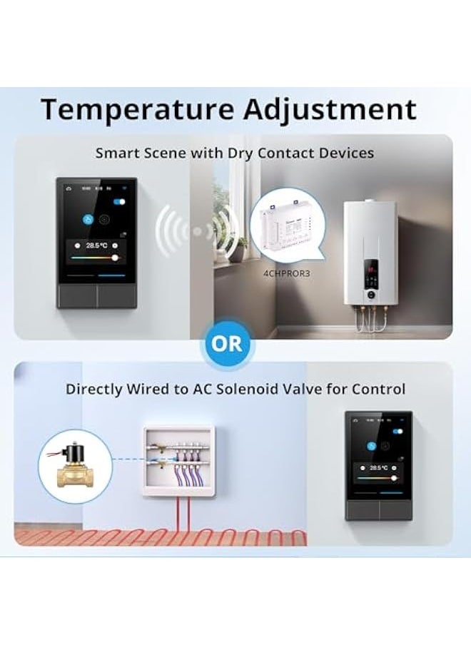 SONOFF Smart Switch, 2-Switch Panel Home Control, WiFi Smart Scene Wall Switch with Touchscreen, Smart Temperature Function, Lights Control, Compatible with Alexa and Google Home, NSPanel,Black  - Image 5