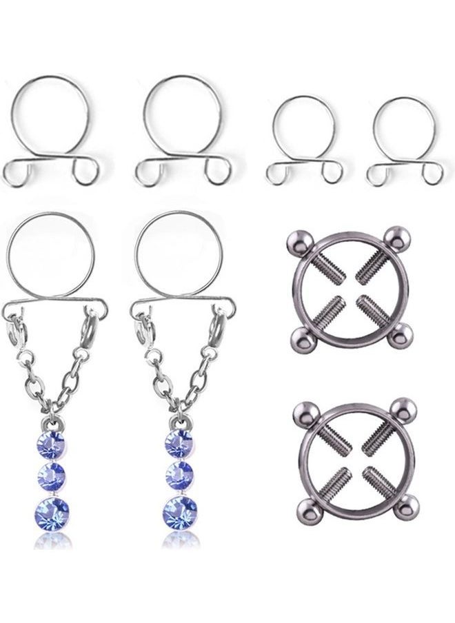 NIBEMINENT - 1 Set Fashion Dangle Shields Bars Piercing Nipple Ring - Image 1