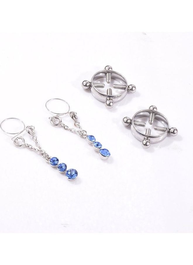 NIBEMINENT - 1 Set Fashion Dangle Shields Bars Piercing Nipple Ring - Image 1