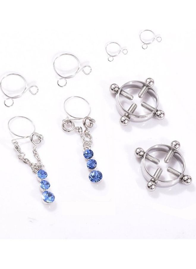 NIBEMINENT - 1 Set Fashion Dangle Shields Bars Piercing Nipple Ring - Image 1