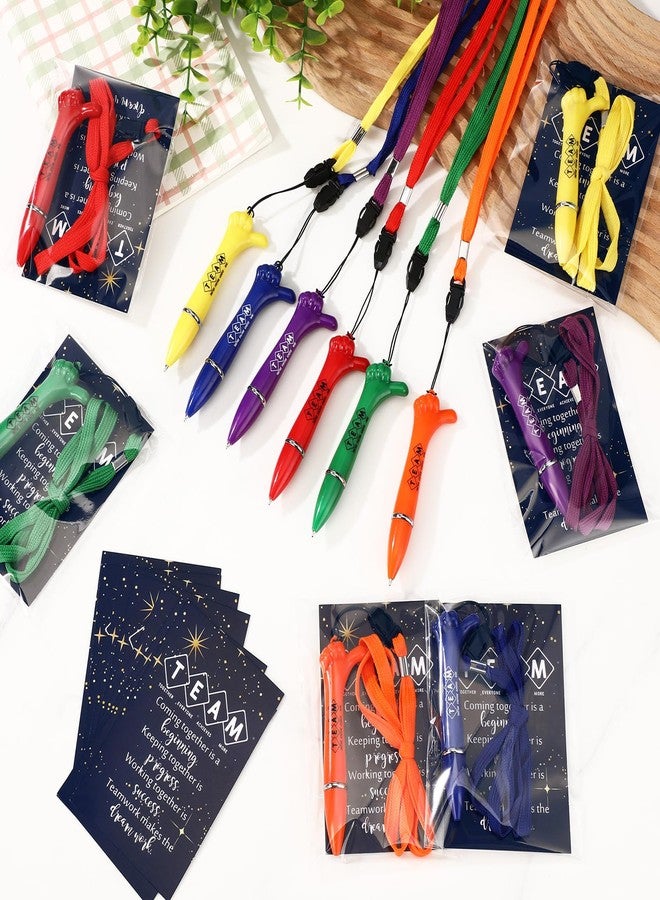 Sayglossy 36 Set Bulk Medical Team Gifts Employees Appreciation Thumbs up Pens with Lanyard Teamwork Motivational Bookmarks Team Building Gifts for Office Staff Coworkers Teacher Nurse - Image 5