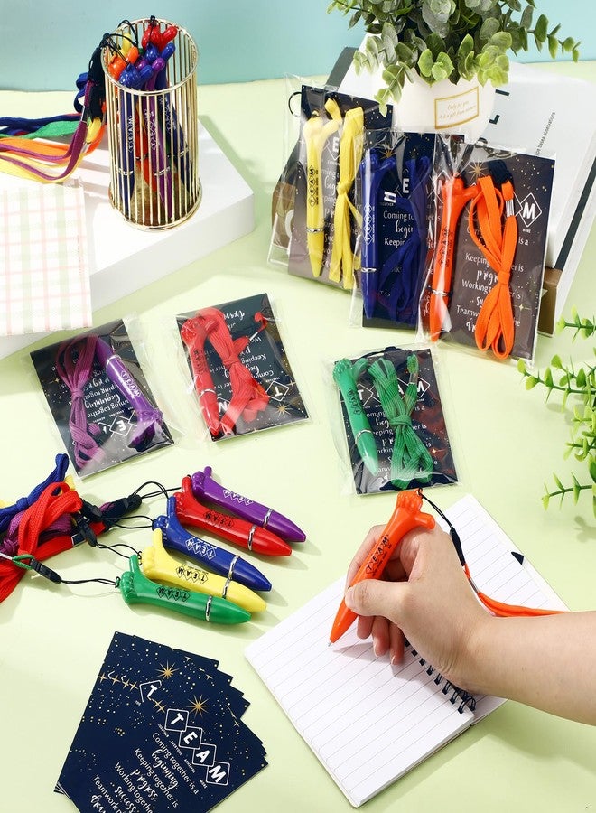Sayglossy 36 Set Bulk Medical Team Gifts Employees Appreciation Thumbs up Pens with Lanyard Teamwork Motivational Bookmarks Team Building Gifts for Office Staff Coworkers Teacher Nurse - Image 4