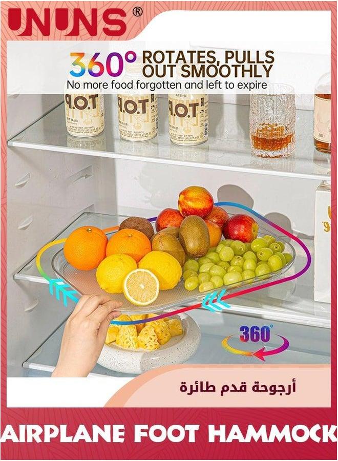 UNUNS Lazy Susan Turntable Organizer For Refrigerator,30x40cm,Fridge Organizers and Storage Condiment Kitchen Cabinet, Pantry,Countertop,Clear - Image 2