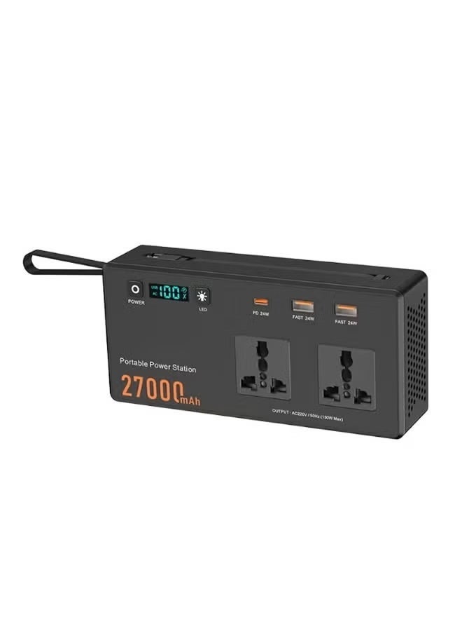 Blue 150W Mini Portable Power Station 27000mAh with AC Outlet, 60W USB-C Fast Charging, Compact Emergency Backup Battery for Laptop, Phone, Travel, Camping & Home Power Backup - Image 1