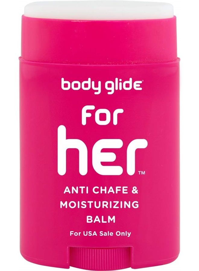 BodyGlide Body Glide For Her Anti Chafe Balm1.5oz: anti chafing stick with added emollients. Prevent rubbing leading to chafing, raw skin, and irritation. Use for arm, chest, bra, butt, groin, and thigh chafing - Image 1