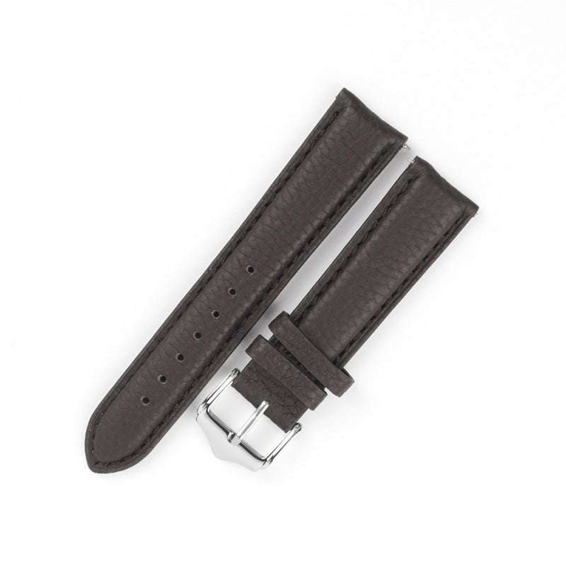 New Business Pebbled Waterproof Leather Strap Smart Quick Release First Layer Cowhide Wristband 18/19/20/22Mm - Image 1