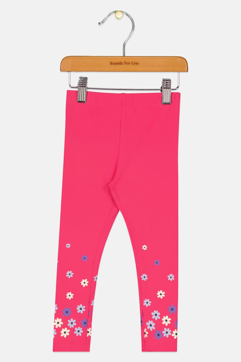 NAME IT Toddlers Girl Graphic Print Leggings, Dark Pink - Image 1