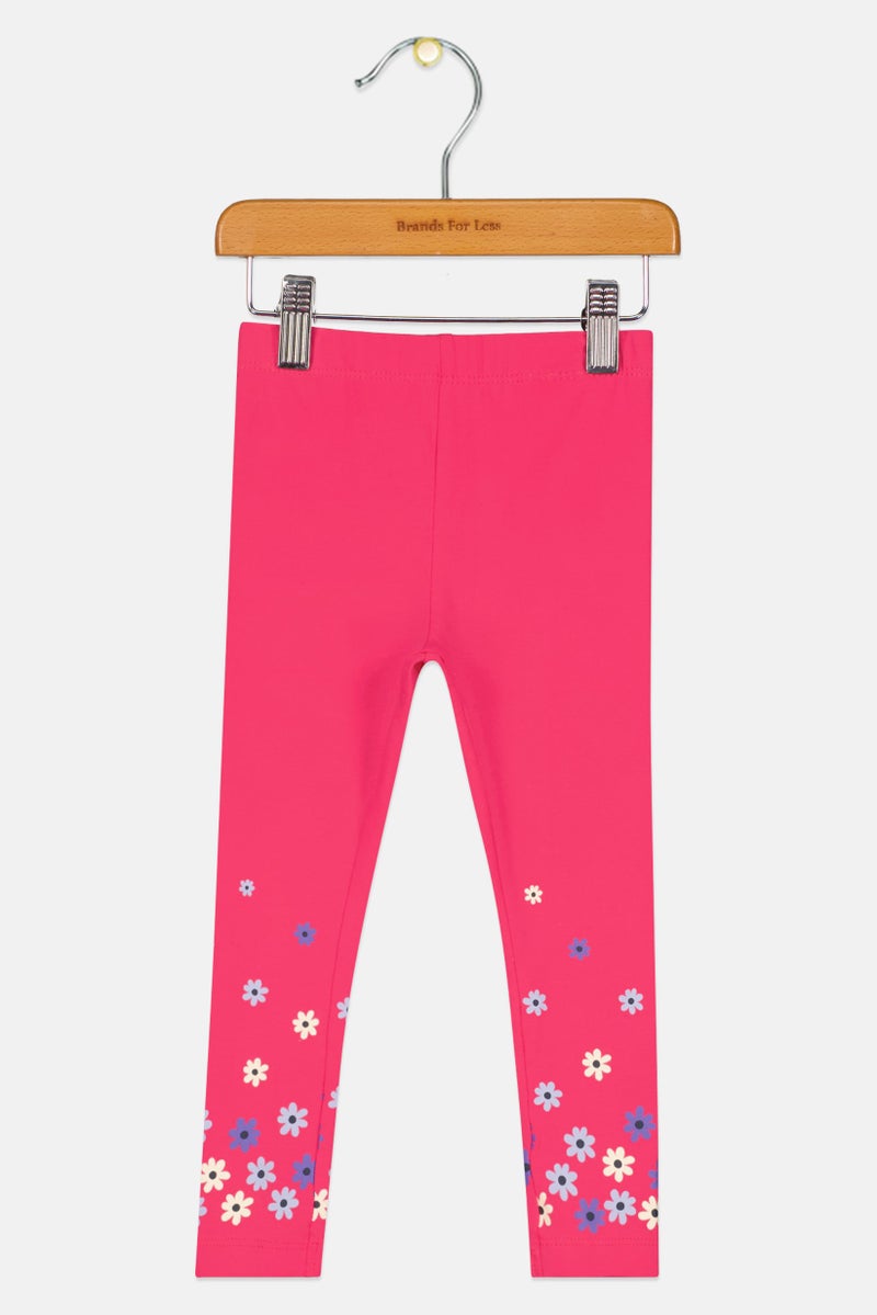 NAME IT Toddlers Girl Graphic Print Leggings, Dark Pink - Image 2