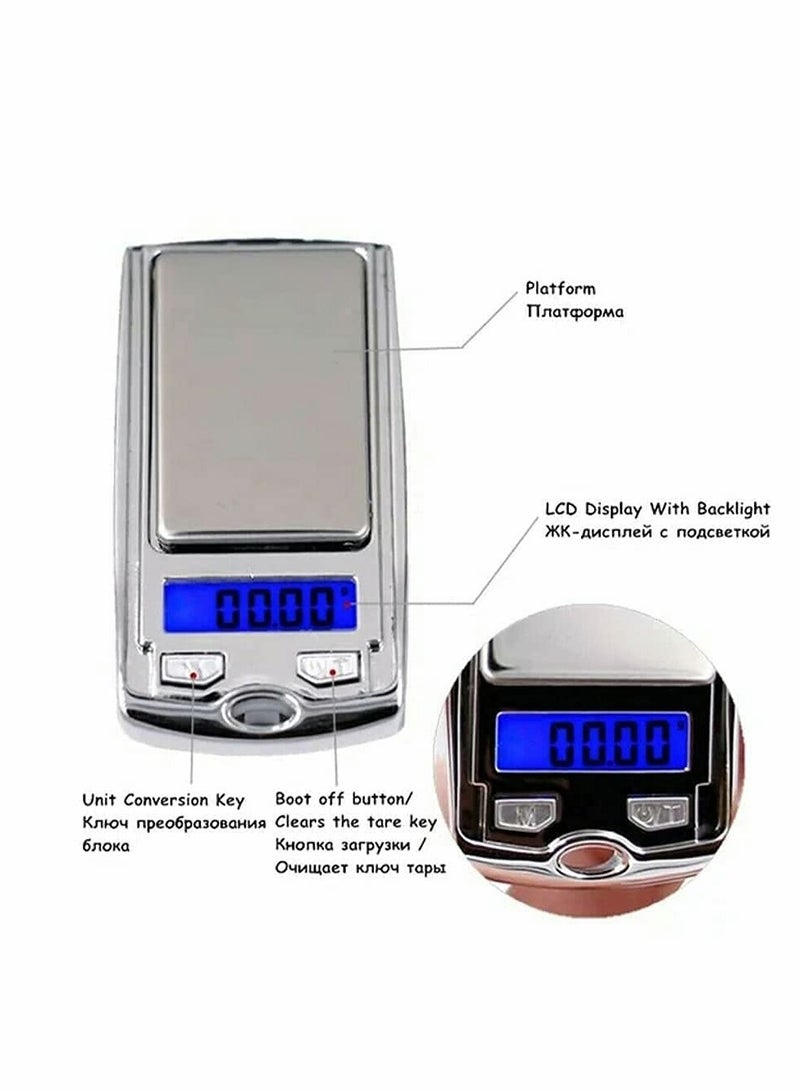 Pocket Scale 200g Mini Electronic Precision Scale with Keychain for Jewelry and Food Silver - Image 4