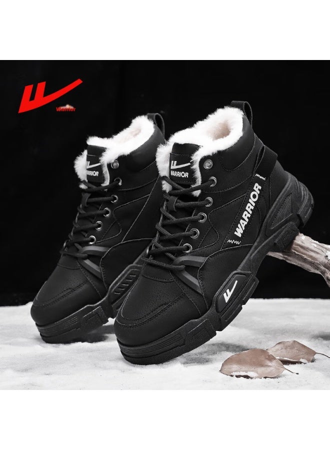 Pull Back أحذية مارتن للرجال من ووريور لخريف وشتاء  أحذية ثلج دافئة من القطن للرجال أحذية عمل للتسلق الجبلي باللون الأسود مقاس 38 - Image 4