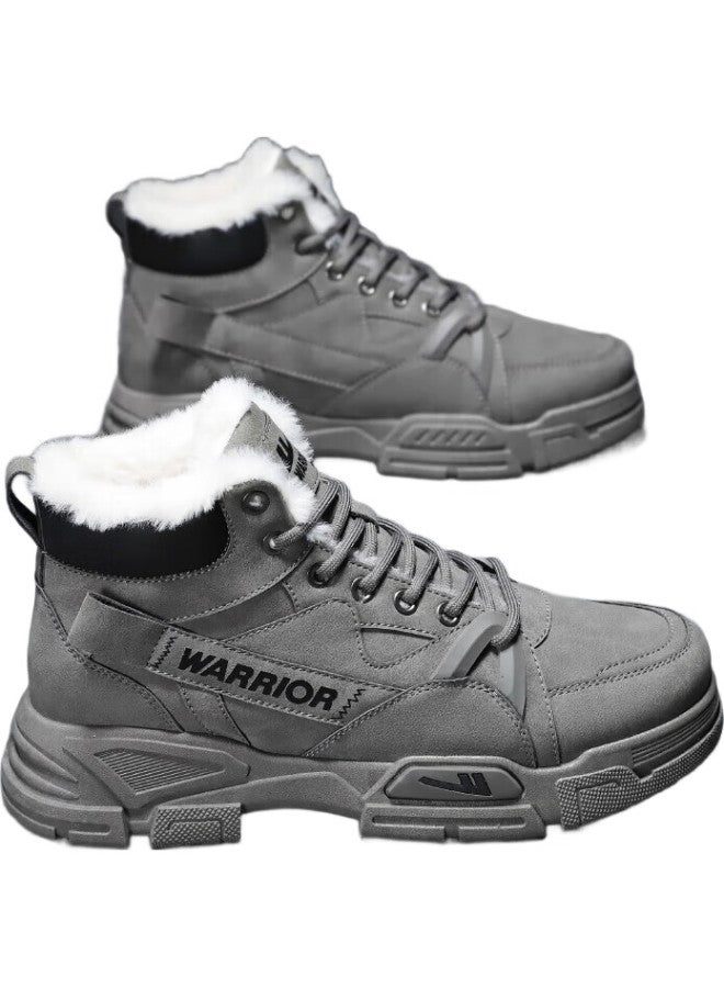 Pull Back أحذية مارتن للرجال من ووريور لخريف وشتاء  أحذية ثلج دافئة من القطن للرجال أحذية عمل للتسلق الجبلي باللون الأسود مقاس 38 - Image 2