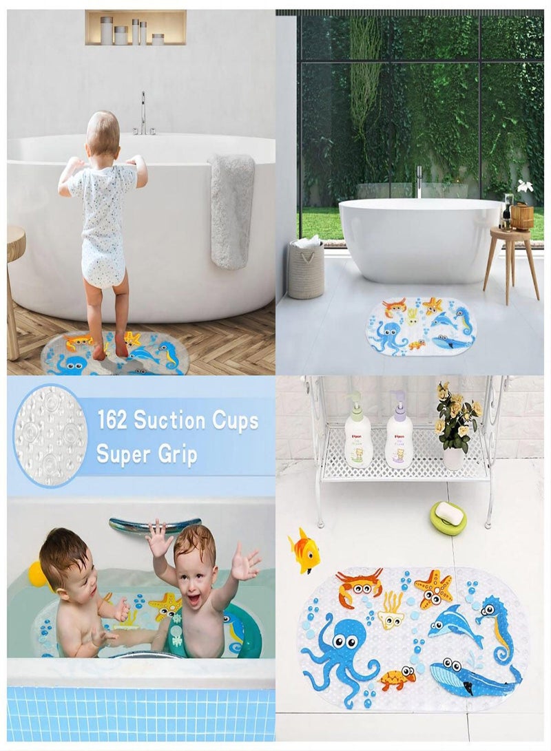 Y&D Cartoon Non-Slip Bathtub Mat for Kids, Kids Shower with Suction Cups Bright Printed Mat, 39x 69cm Machine Washable Bath With Cup For Children - Image 4