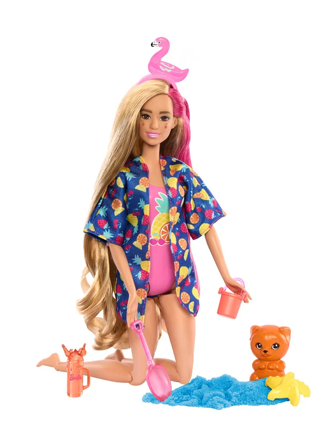 Barbie Pop Reveal Doll & Accessories, Rise & Surprise Fruit Series Gift Set With Scented Doll, Squishy Scented Pet, Color Change, Moldable Sand & More, 15+ Surprises