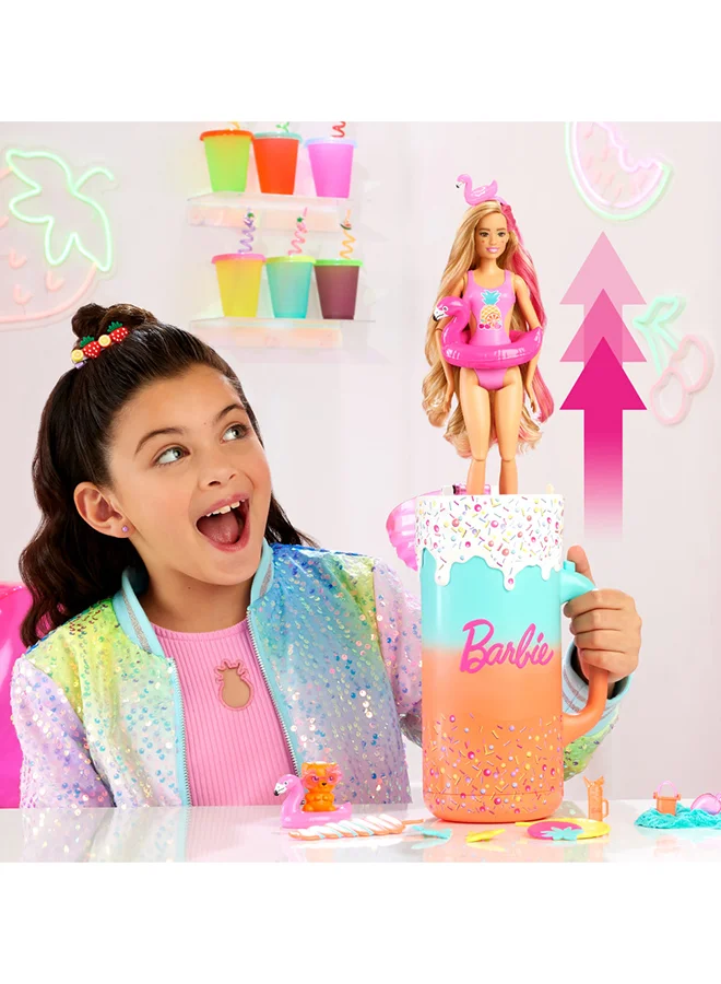 Barbie Pop Reveal Doll & Accessories, Rise & Surprise Fruit Series Gift Set With Scented Doll, Squishy Scented Pet, Color Change, Moldable Sand & More, 15+ Surprises