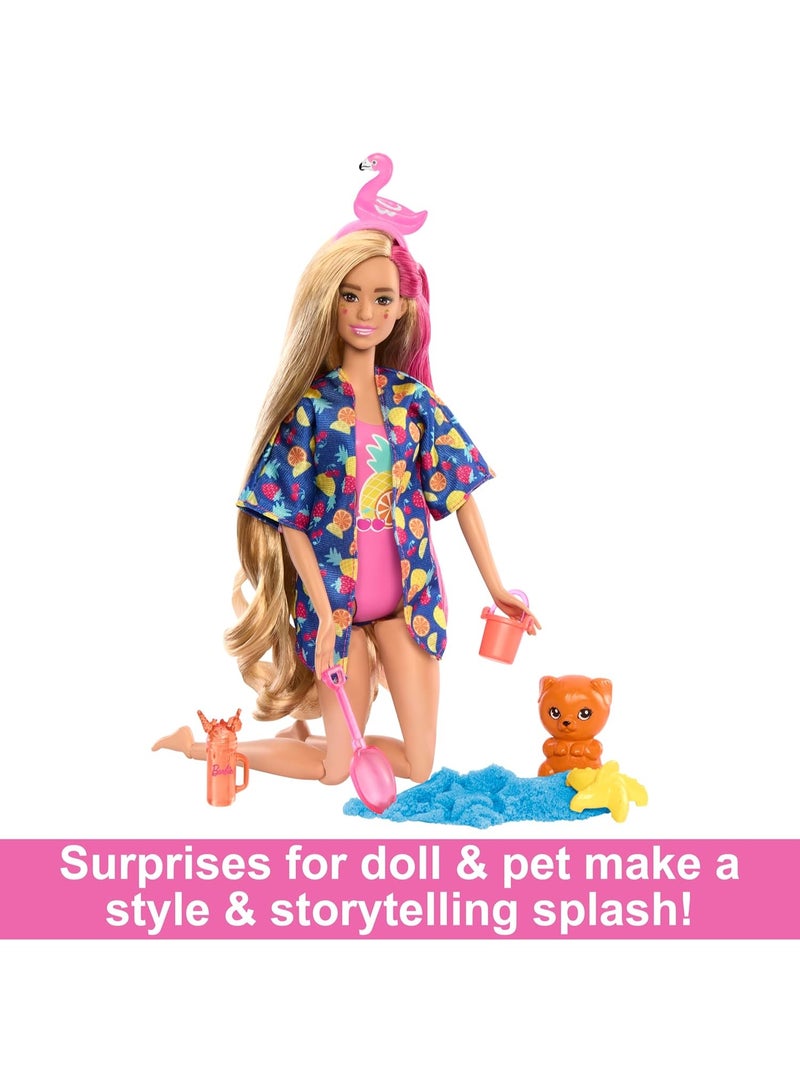 Barbie Pop Reveal Doll & Accessories, Rise & Surprise Fruit Series Gift Set With Scented Doll, Squishy Scented Pet, Color Change, Moldable Sand & More, 15+ Surprises - Image 4