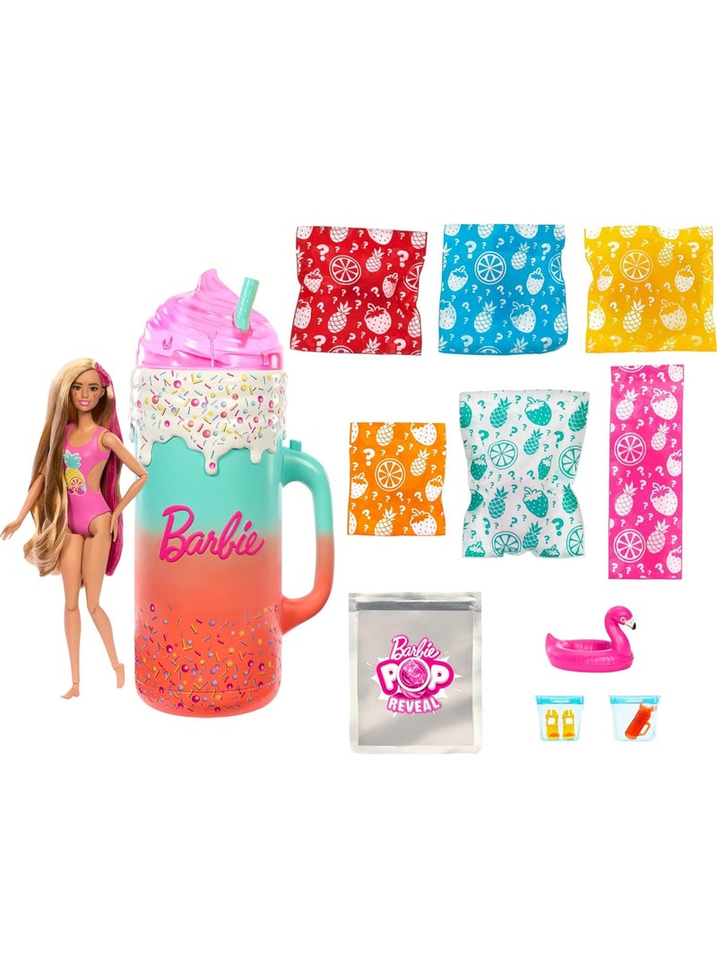 Barbie Pop Reveal Doll & Accessories, Rise & Surprise Fruit Series Gift Set With Scented Doll, Squishy Scented Pet, Color Change, Moldable Sand & More, 15+ Surprises - Image 5