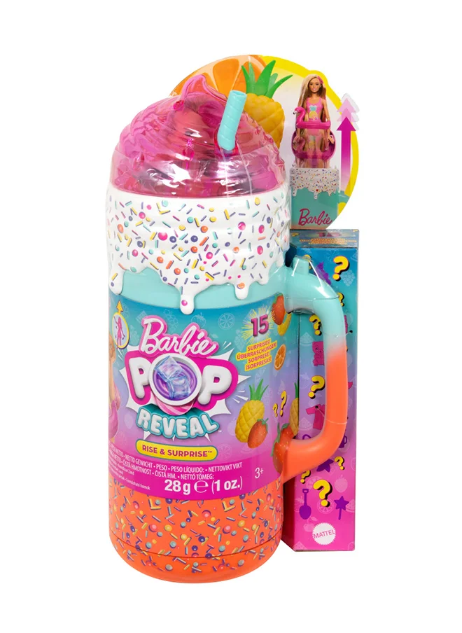 Barbie Pop Reveal Doll & Accessories, Rise & Surprise Fruit Series Gift Set With Scented Doll, Squishy Scented Pet, Color Change, Moldable Sand & More, 15+ Surprises