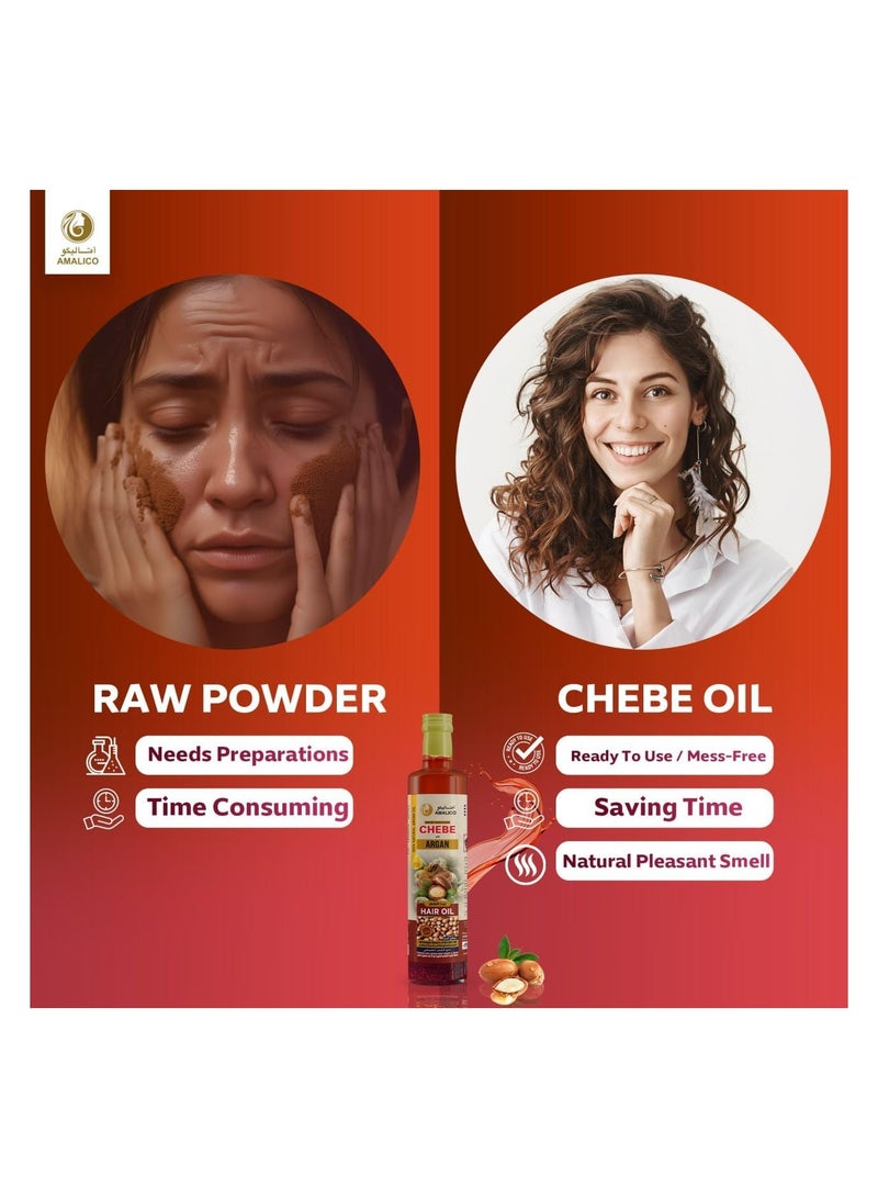 Chebe AMALICO Argan Oil for Hair Growth with Chebe Powder - (250 ML) 10 in 1 Moisturizing hair Growth oil with Argan Oil from Morocco and Chebe Powder for Hair... - Image 4