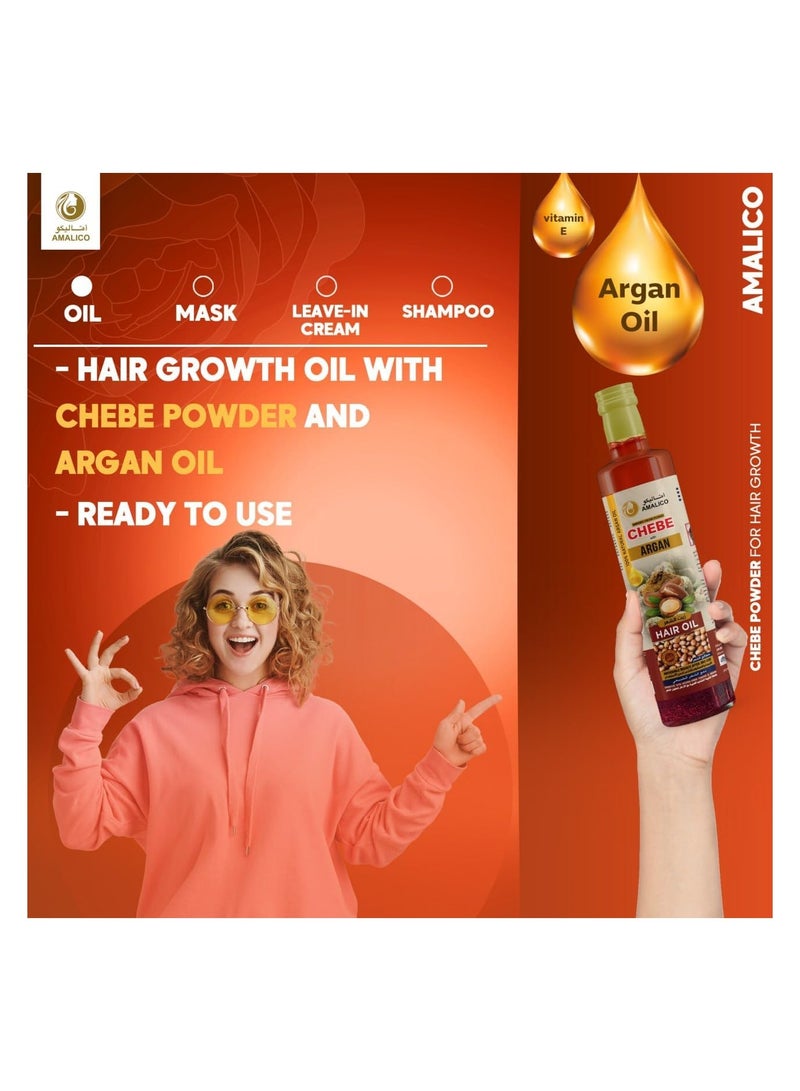 Chebe AMALICO Argan Oil for Hair Growth with Chebe Powder - (250 ML) 10 in 1 Moisturizing hair Growth oil with Argan Oil from Morocco and Chebe Powder for Hair... - Image 2