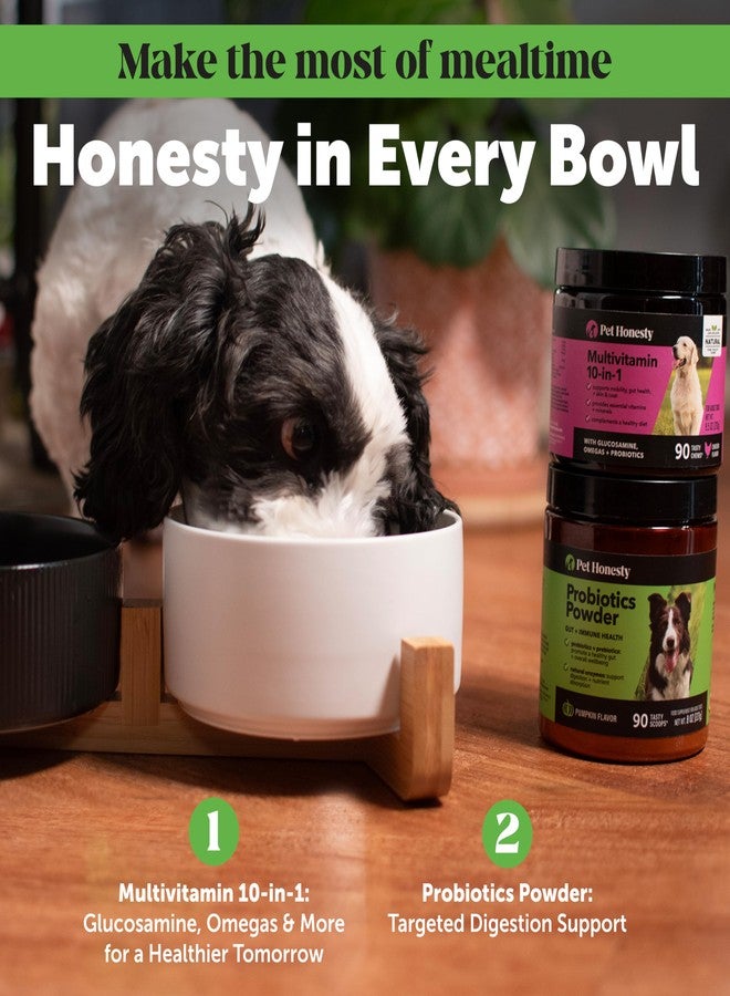 Pet Honesty All-Natural Probiotic & Pumpkin Powder Dog Supplement - Prebiotics, Probiotics, Enzymes & Antioxidants for Healthy Gut Flora, Digestion & Immunity (90 Scoops) - Image 4