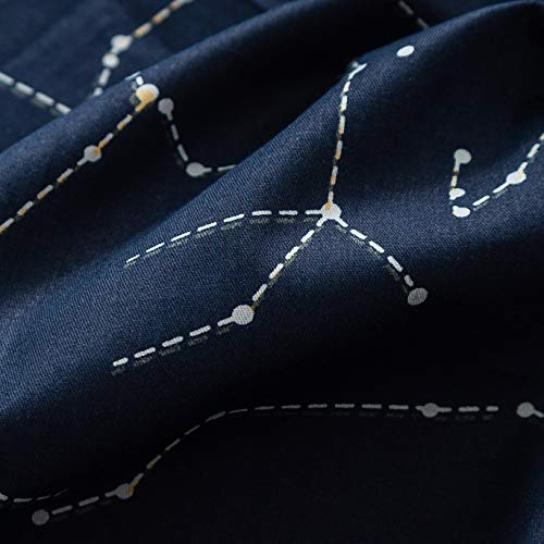 SUSYBAO 100% Cotton Pillowcases Queen Size Set of 2 Navy Blue Constellation Print Bed Pillow Covers Envelope Closure End Pillow Encasement Home Decor Soft Durable Comfortable, 20 in x 26 in - Image 4