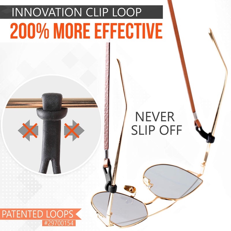 SIGONNA Eyeglass Chains for Women Men - Premium ECO Leather Glasses Strap Holder - Eyeglasses Chain Cords String - Eyeglass Lanyards Holders Around Neck - Image 3