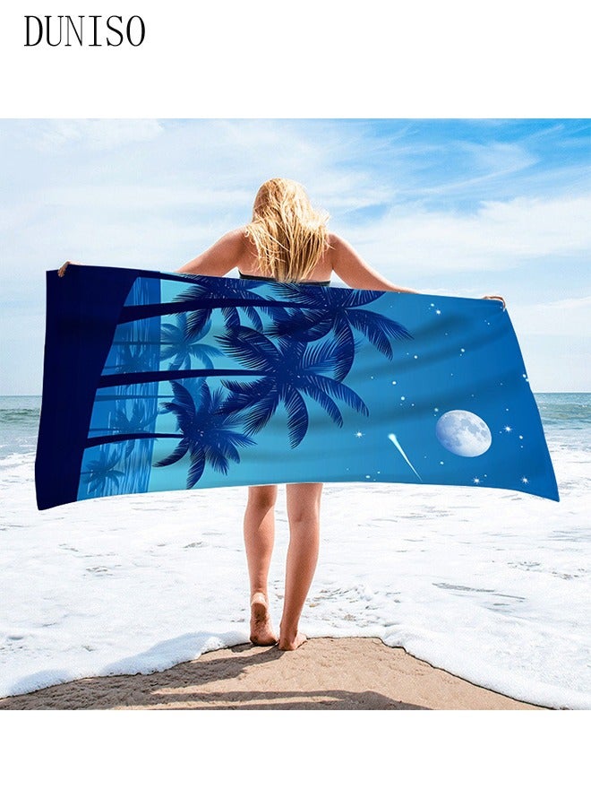 DUNISO Beach Towel, 150*75cm Microfiber Lightweight Thin Beach Towel for Adults Kids,Sand Free Quick Dry Super Absorbent Large Towels for Swimming, Pool, Camping, Yoga, Workout, Traveling  - Image 2