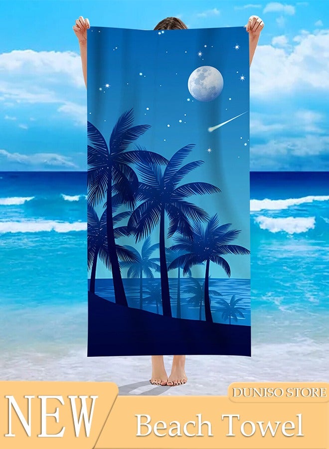 DUNISO Beach Towel, 150*75cm Microfiber Lightweight Thin Beach Towel for Adults Kids,Sand Free Quick Dry Super Absorbent Large Towels for Swimming, Pool, Camping, Yoga, Workout, Traveling  - Image 1