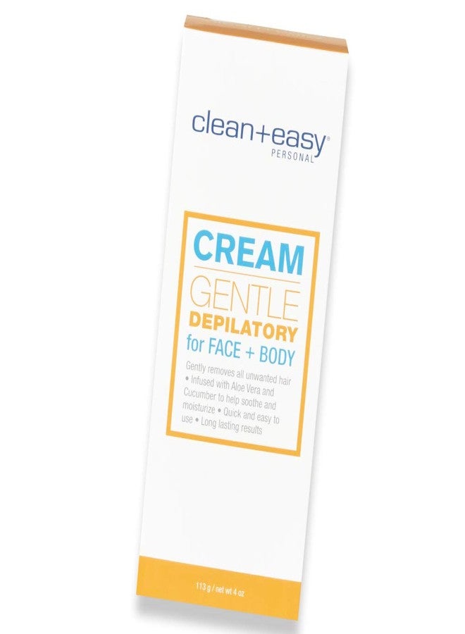 Clean + Easy Gentle Depilatory Hair Removal Cream – Sensitive Skin Formula for Face, Body, & Bikini Area, Smooth Hair Remover for Legs & Arms, At Home Use, 4 oz, 1 Pack - Image 1