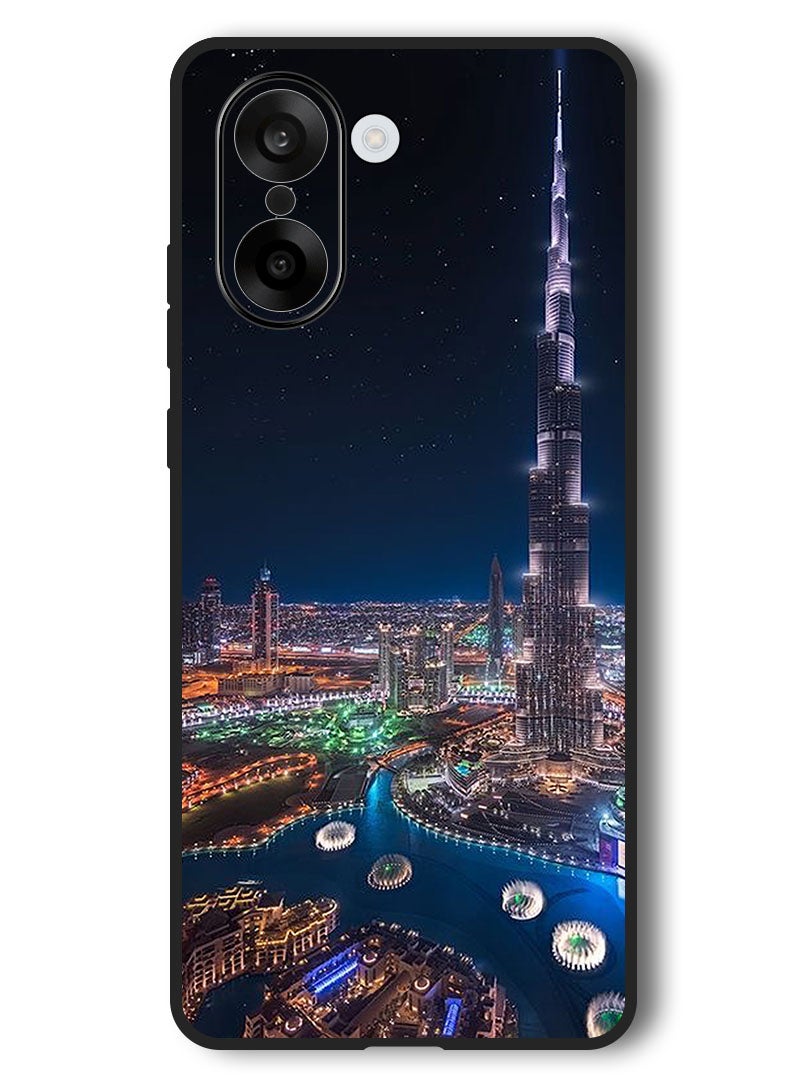 Theodor Case Compatible with OnePlus Nord CE 5 6.77 Inch Protection Shockproof Bumper Cover Burj Khalifa Night View - Image 1