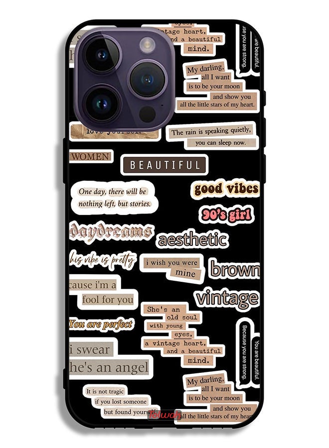 Tolwak Apple iPhone 14 Pro Max Protective Case Beautiful Quotes Stickers - Image 2