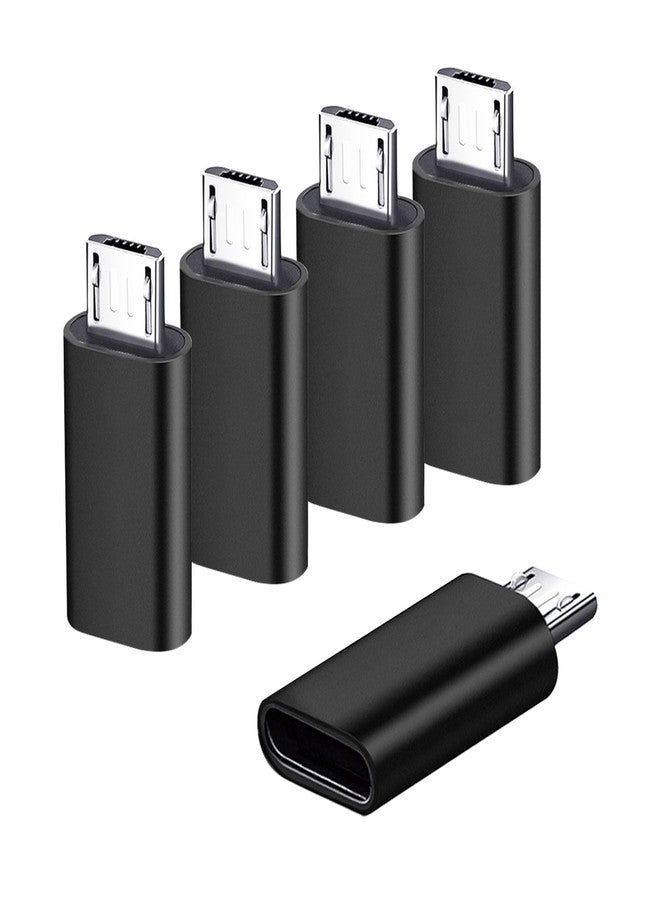 POHFP USB C to Micro USB Adapter 5Pack, Type C Female to Micro USB Male Convert Connector Support Charge and Data Sync Compatible with Samsung Galaxy S7 S7 Edge, Nexus 5 6 and More Micro USB Devices - Image 1