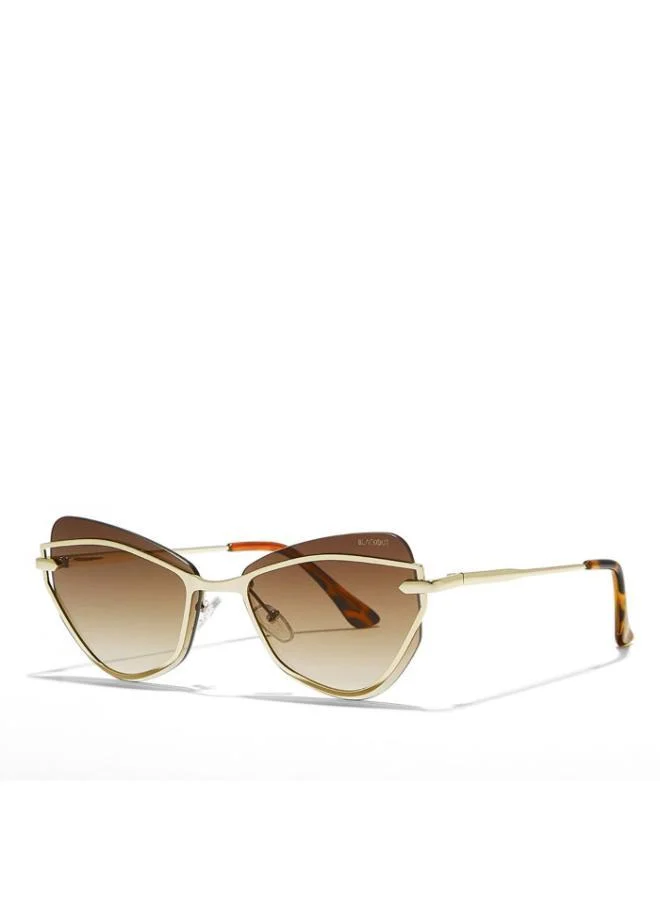 Blackout TWILIGHT Women Japanese Gold Sunglasses - Frame Material: Metal- Frame Color: Japanese Gold-Lens Color: Brown  - Full Rim