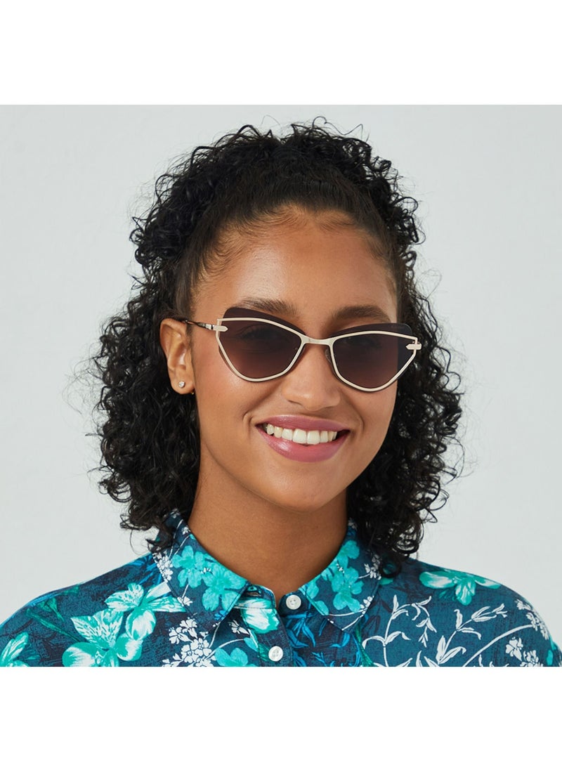 Blackout - TWILIGHT Women Japanese Gold Sunglasses - Frame Material: Metal- Frame Color: Japanese Gold-Lens Color: Brown  - Full Rim - Image 1