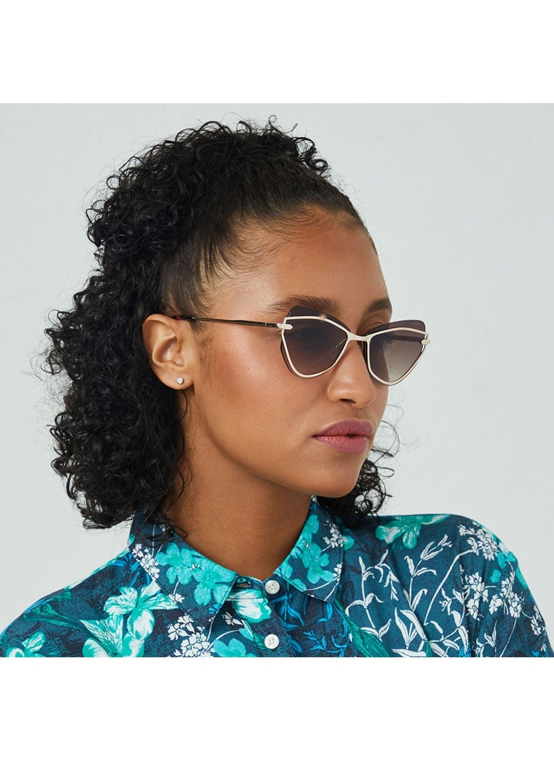 Blackout - TWILIGHT Women Japanese Gold Sunglasses - Frame Material: Metal- Frame Color: Japanese Gold-Lens Color: Brown  - Full Rim - Image 1
