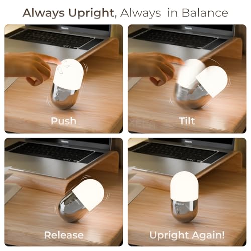 Xech Self-Balancing Lamp Portable USB-C Rechargeable Desk Light with RGB, Warm & Mood Lighting for Bedroom, Study Table, and Office Birthday Gift for Girlfriend Boyfriend Men & Women (Zen) - Image 2