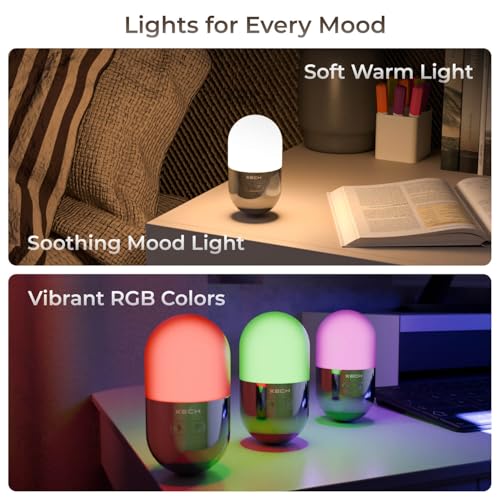Xech Self-Balancing Lamp Portable USB-C Rechargeable Desk Light with RGB, Warm & Mood Lighting for Bedroom, Study Table, and Office Birthday Gift for Girlfriend Boyfriend Men & Women (Zen) - Image 3