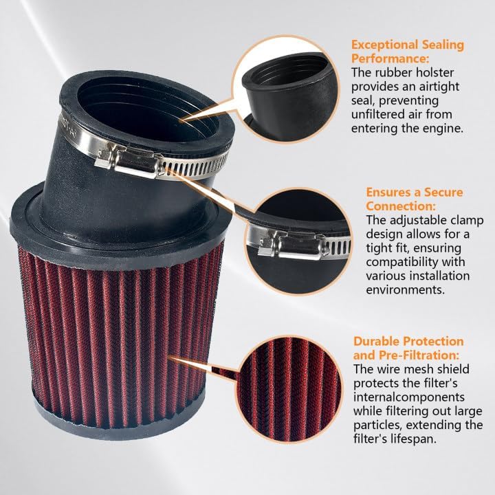 JOIQEXJ 62mm Mini Bike Air Filter for Predator 212cc 224cc for Coleman CT200U CT200UEX BT200X KT196 Go Kart for Baja for Warrior MB200 196cc for Honda GX160 GX200 420cc GX390 Clone Engine Performance Parts - Image 5
