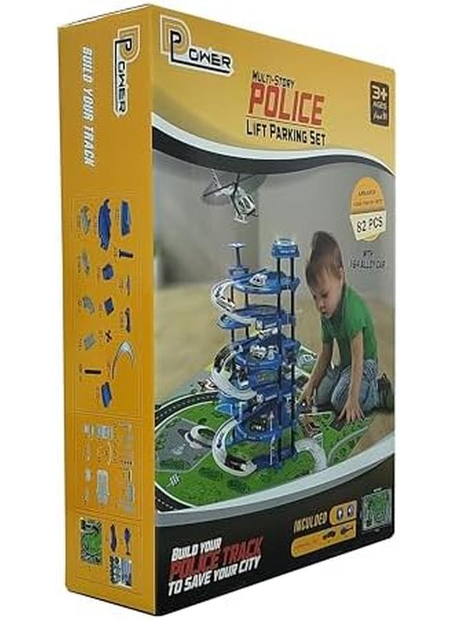 D-Power Multi Level Lift Parking Set 5 Storied Diy Build Set Theme Police Station 82Pc Set Kids Age 3 Plus - Image 2