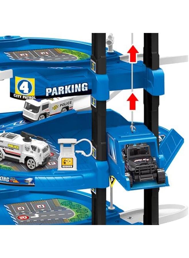 D-Power Multi Level Lift Parking Set 5 Storied Diy Build Set Theme Police Station 82Pc Set Kids Age 3 Plus - Image 3