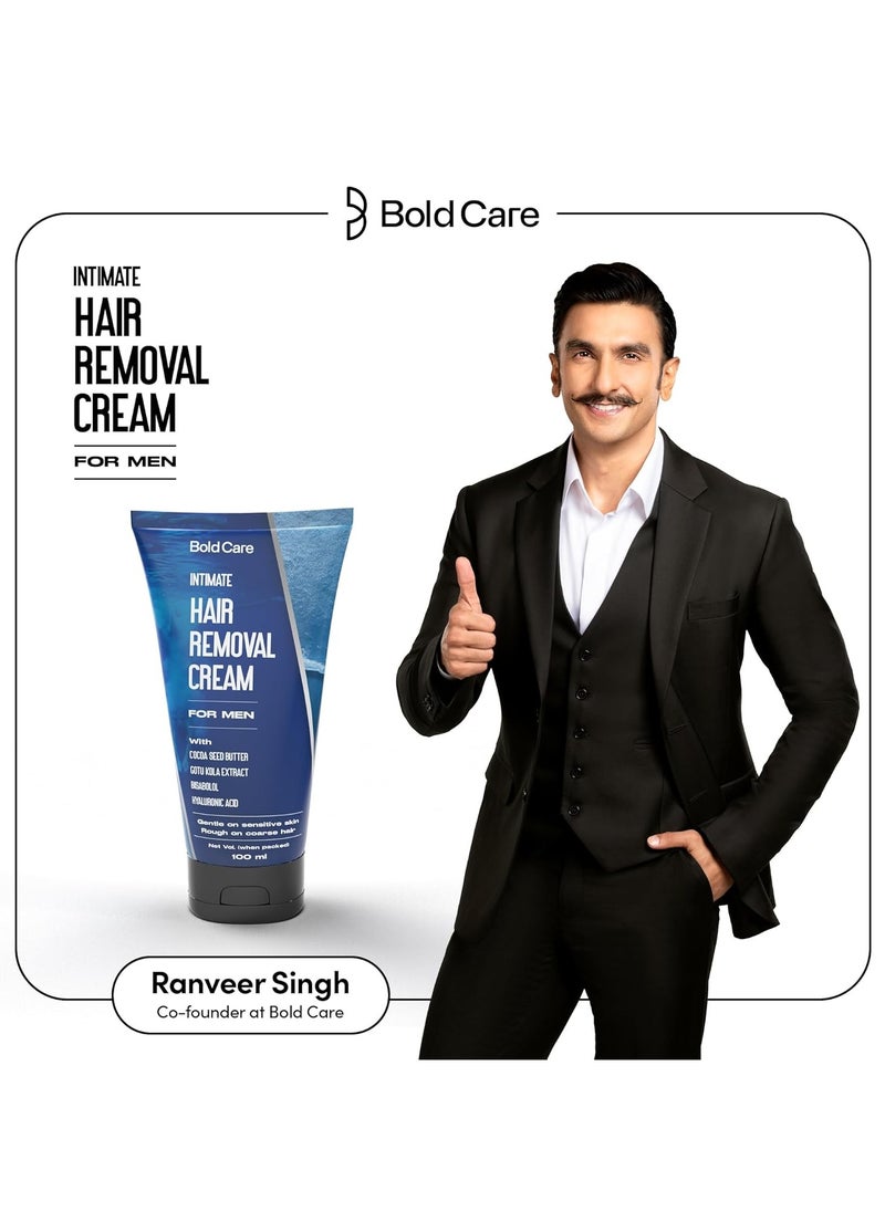 Bold Care Bold Care Intimate Hair Removal Cream for Men – Fast & Painless, Soothing for Unwanted Coarse Pubic Hair - 100ml  - Image 2