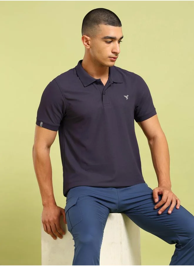 تكنوسبورت Technosport Plus Size Solid Slim Fit Polo T-Shirt